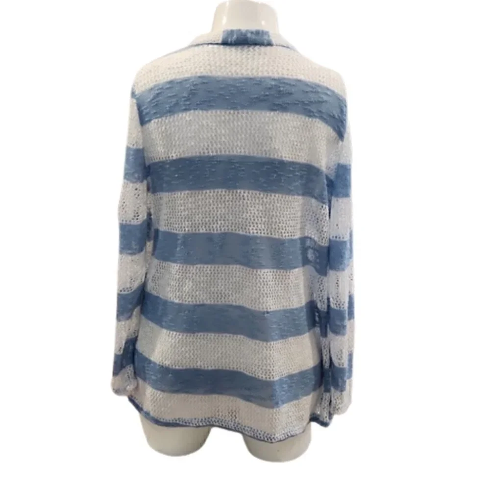 [Retro Threads] Striped Open Cardigan - Size XXL
